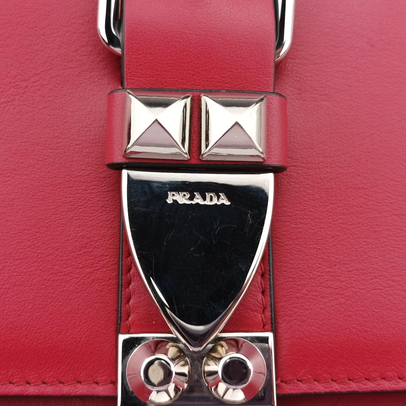 Electra Studded Red Leather x Saffiano leather 25