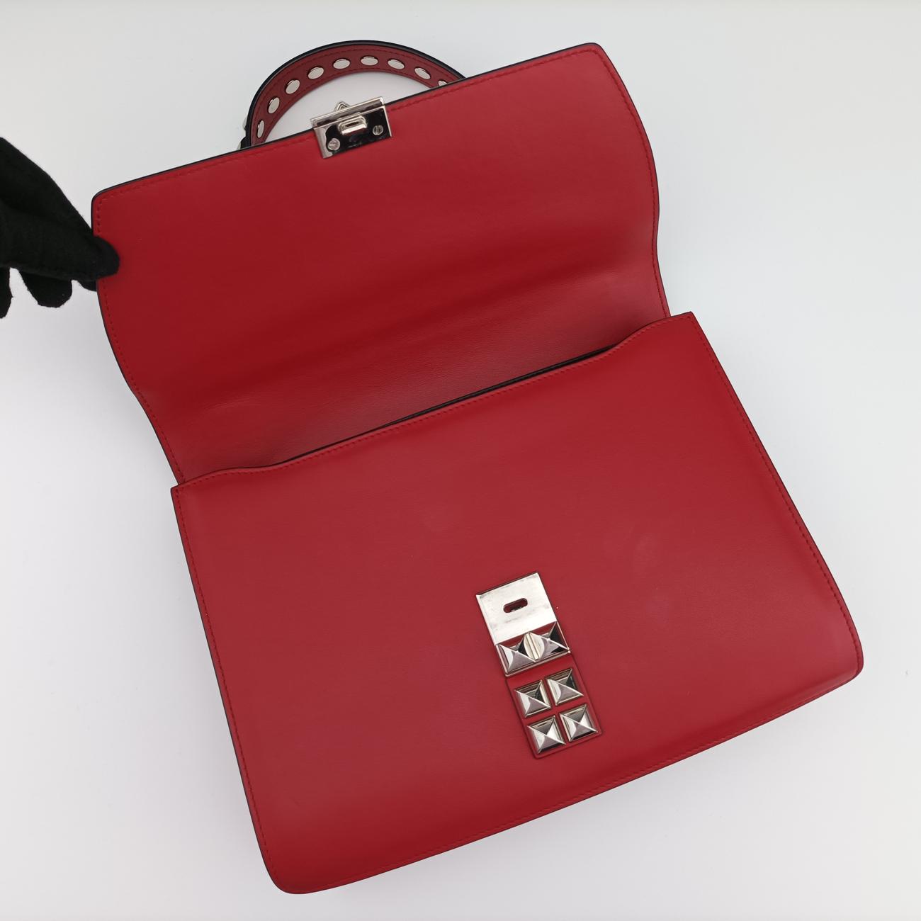 Electra Studded Red Leather x Saffiano leather 25