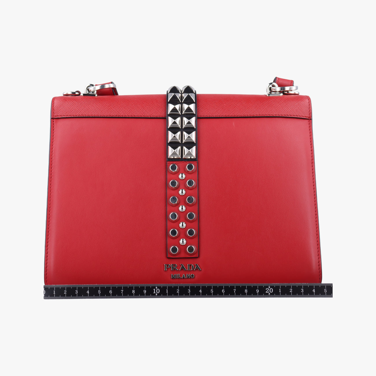 Electra Studded Red Leather x Saffiano leather 25