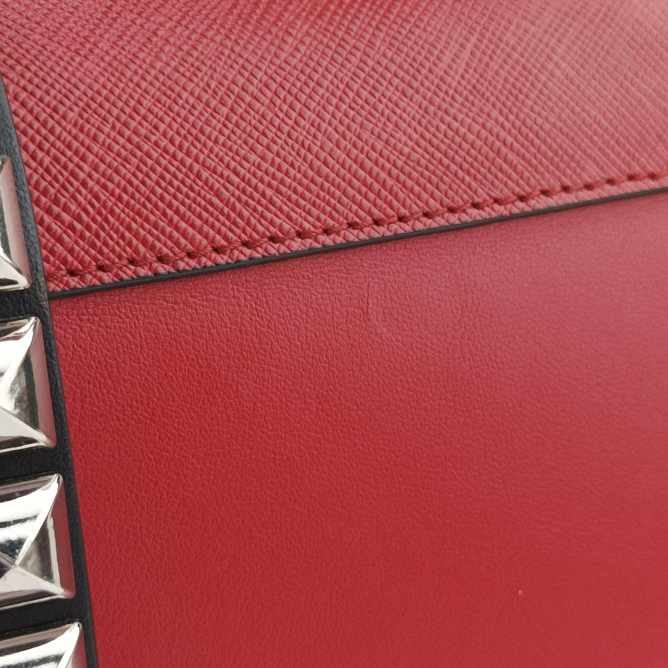 Electra Studded Red Leather x Saffiano leather 25