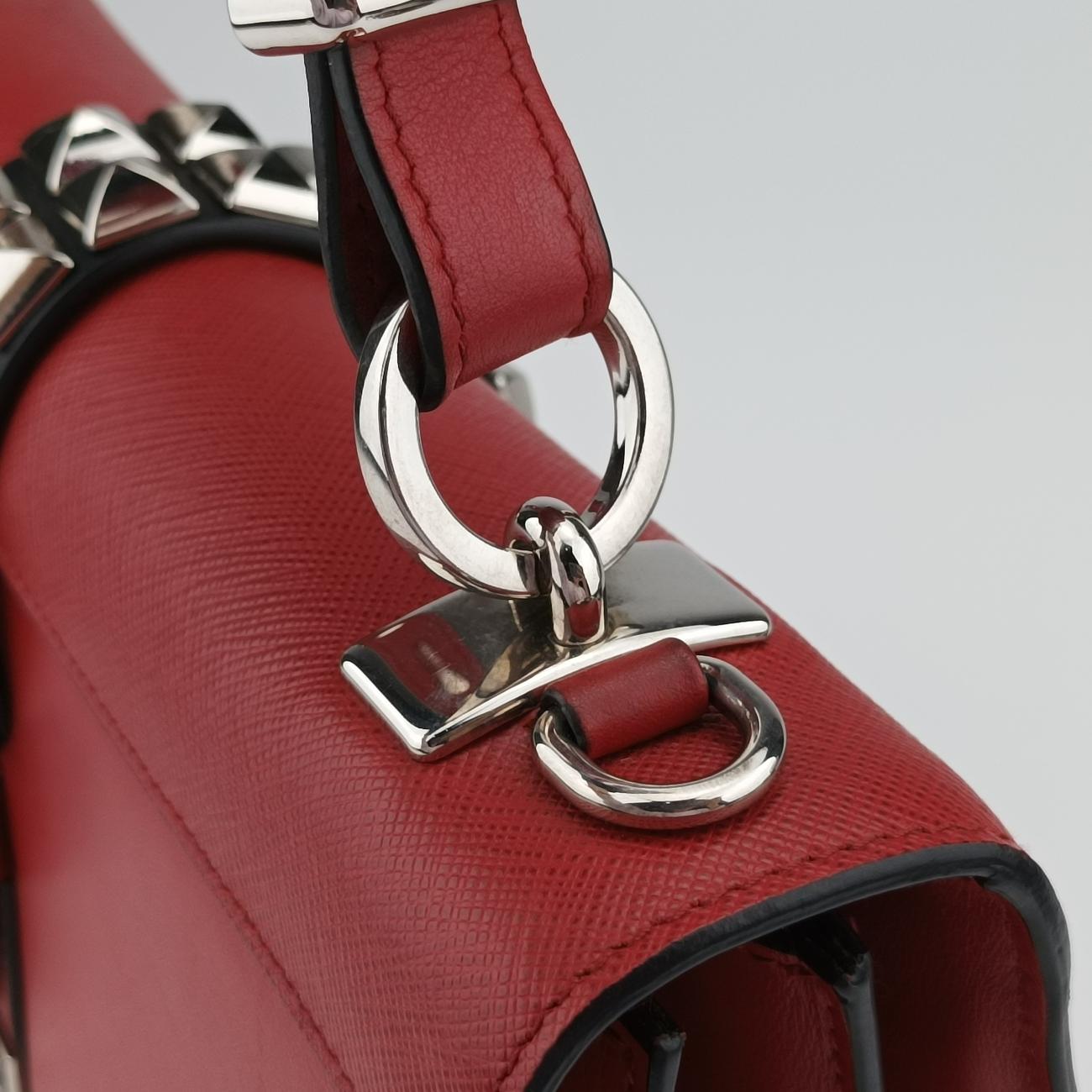 Electra Studded Red Leather x Saffiano leather 25