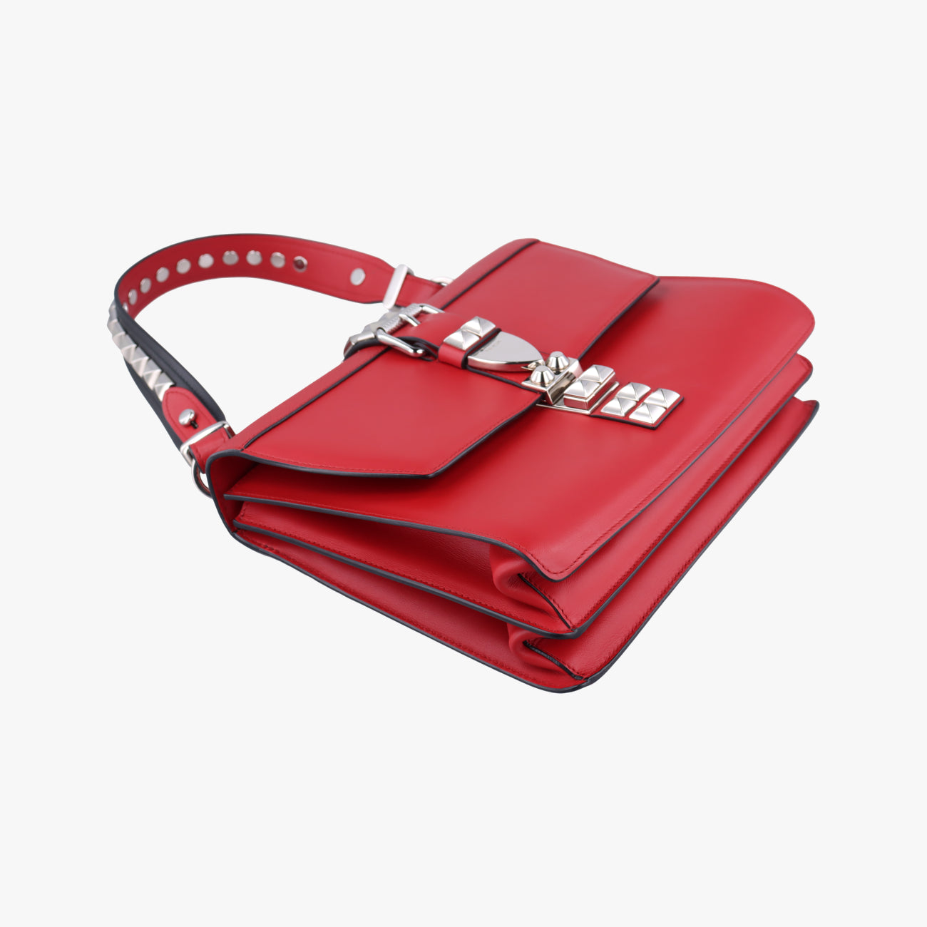 Electra Studded Red Leather x Saffiano leather 25