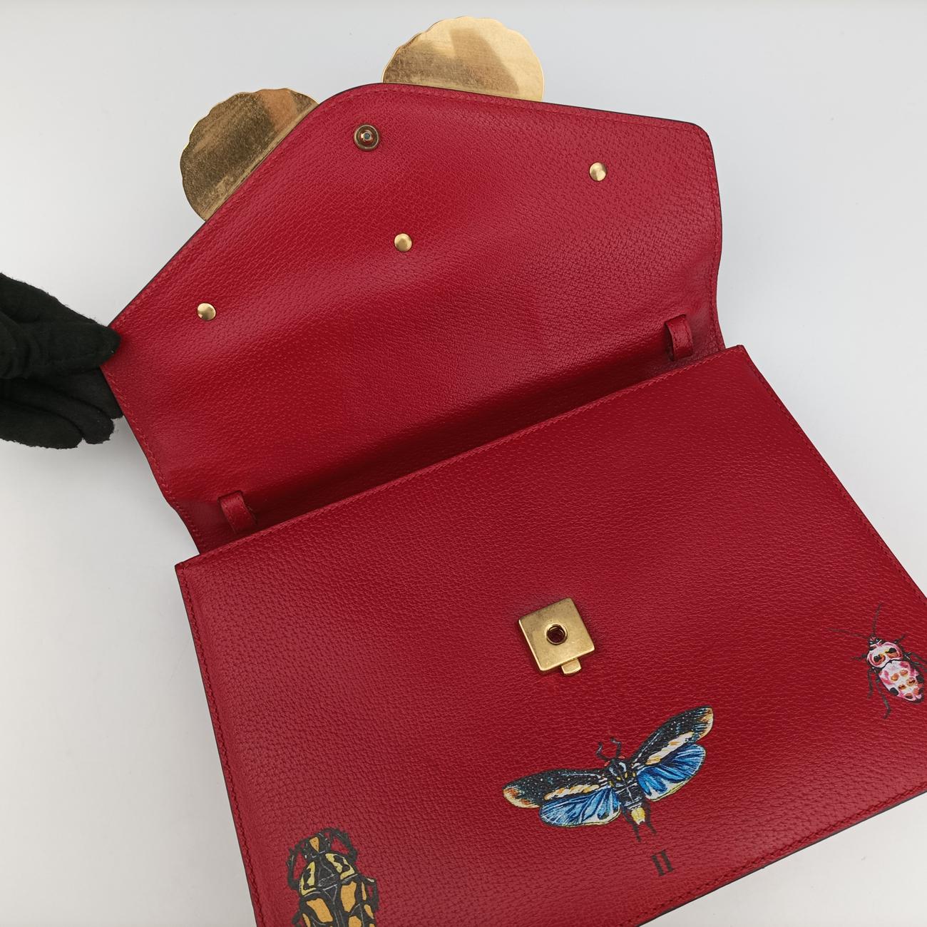 Bamboo Web butterfly Red Leather C022770143