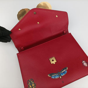 Bamboo Web butterfly Red Leather C022770143
