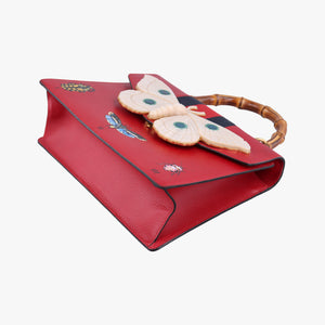 Bamboo Web butterfly Red Leather C022770143