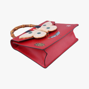 Bamboo Web butterfly Red Leather C022770143