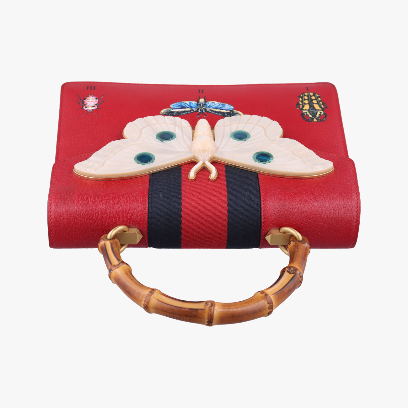 Bamboo Web butterfly Red Leather C022770143