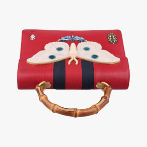 Bamboo Web butterfly Red Leather C022770143