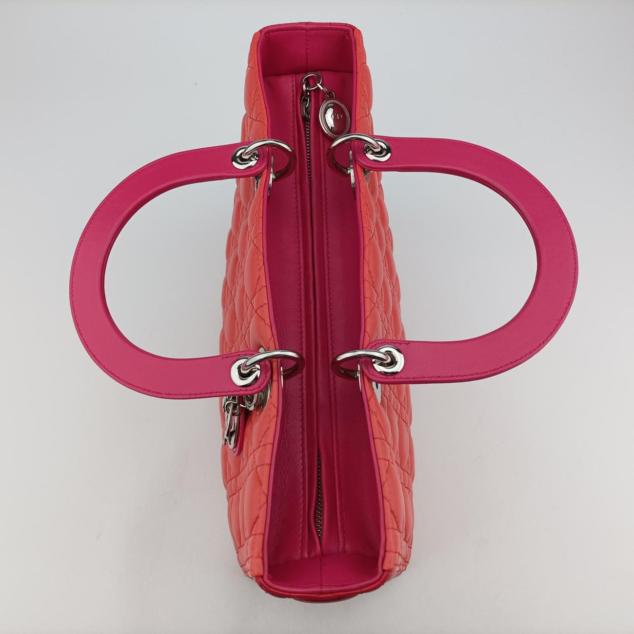 Lady Dior Orange×Pink lambskin 15-BO-0133