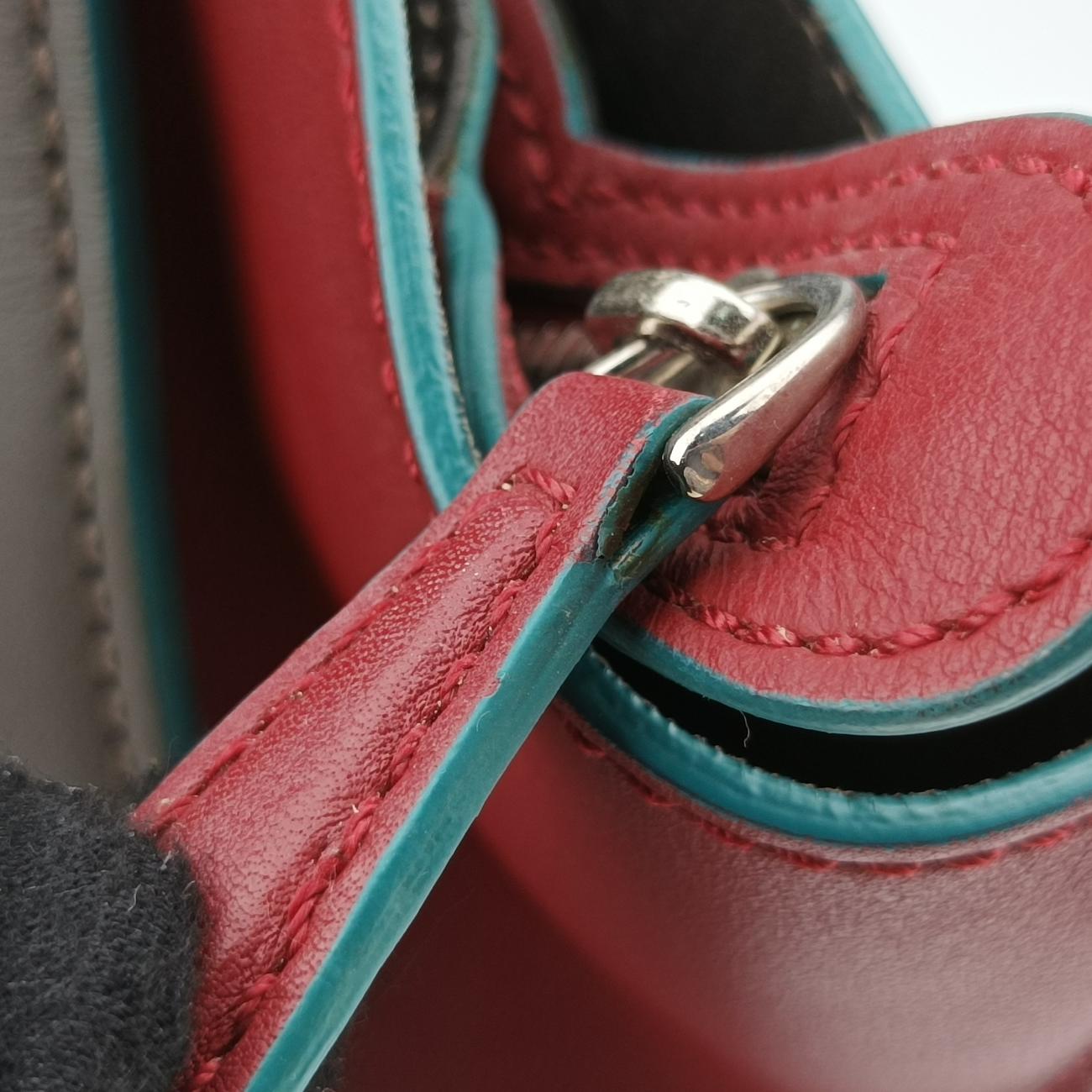 Troyage Trois Jours Gray×Red×Blue Leather 8BH279-5R4 169-8762