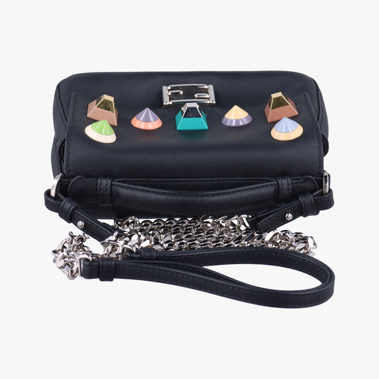 Micro Monster Double Baguette Black×Multicolour Leather 8M0371-SF5-178-8241