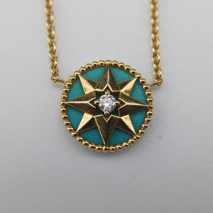 Rose des Vents medallion  Golden×green AU750 150755
