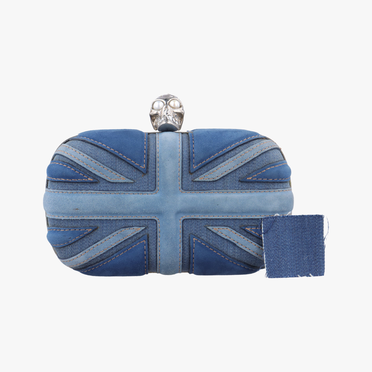 skull clutch Blue Suede×Denim 208024 000926