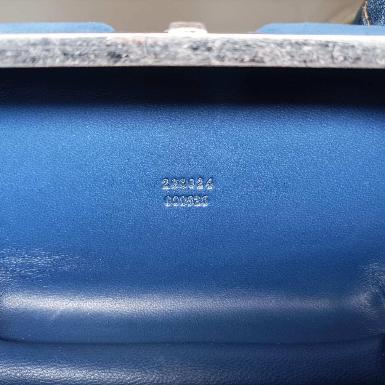 skull clutch Blue Suede×Denim 208024 000926