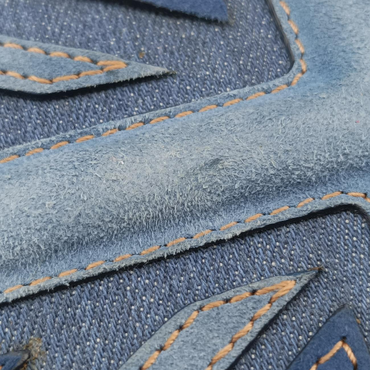 skull clutch Blue Suede×Denim 208024 000926