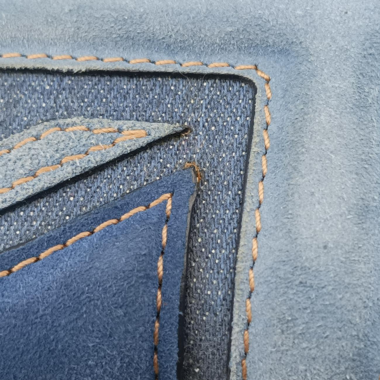 skull clutch Blue Suede×Denim 208024 000926