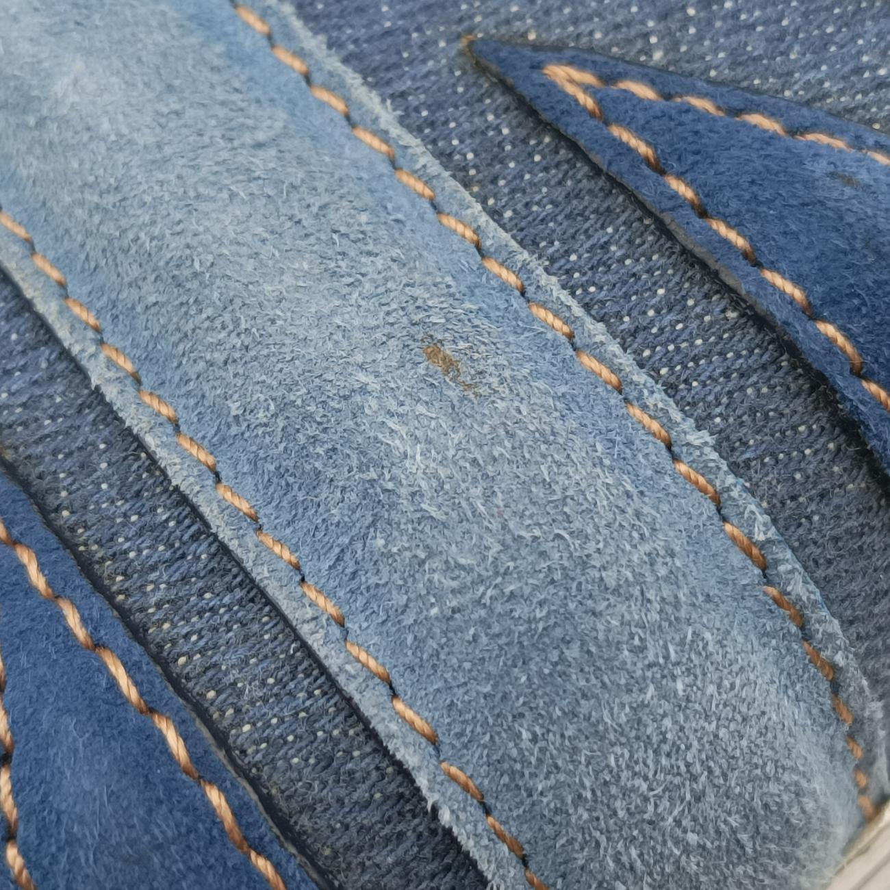 skull clutch Blue Suede×Denim 208024 000926