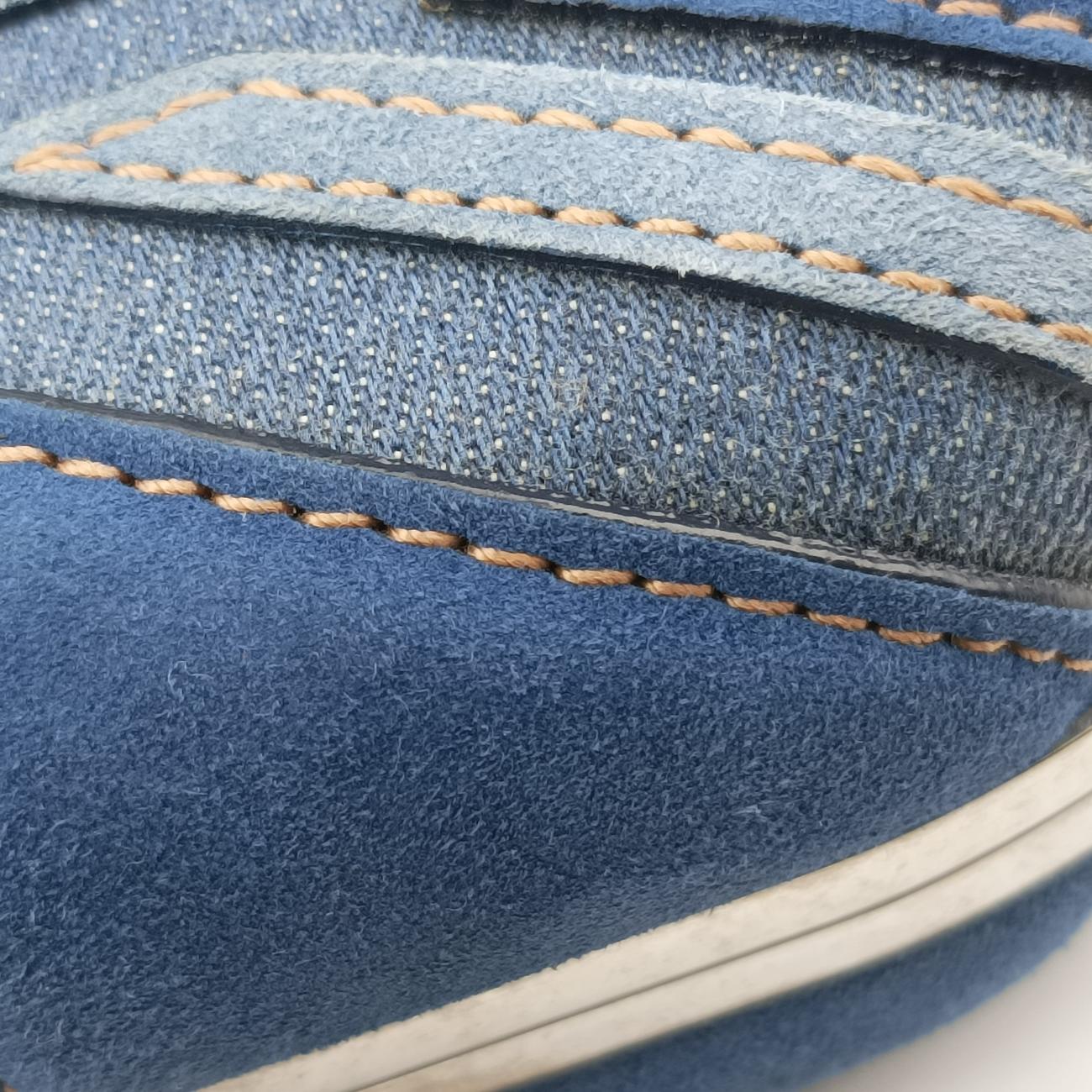 skull clutch Blue Suede×Denim 208024 000926