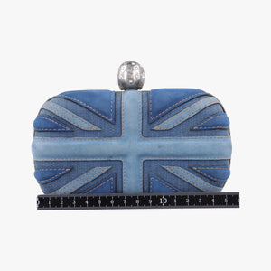 skull clutch Blue Suede×Denim 208024 000926
