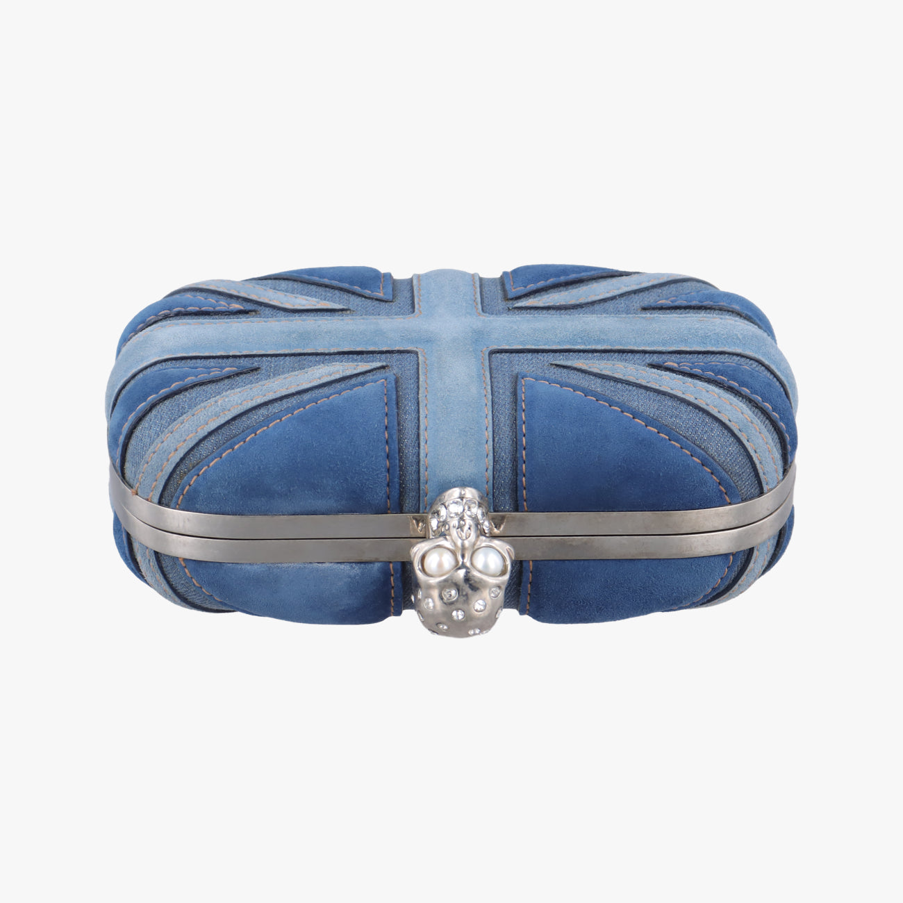 skull clutch Blue Suede×Denim 208024 000926