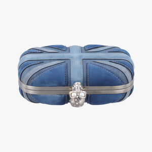 skull clutch Blue Suede×Denim 208024 000926