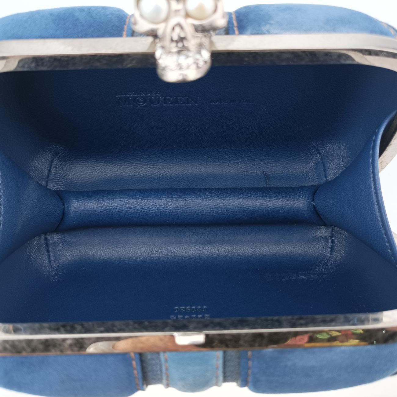 skull clutch Blue Suede×Denim 208024 000926
