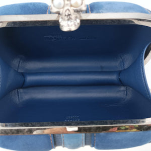 skull clutch Blue Suede×Denim 208024 000926