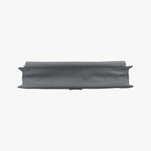 Triangle Logo Plate Grey Saffiano Leather 49
