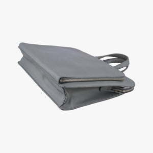 Triangle Logo Plate Grey Saffiano Leather 49