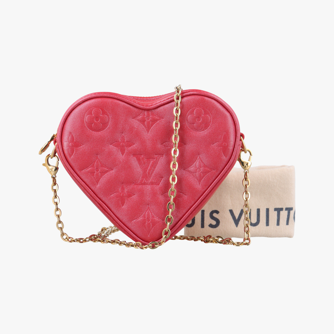 Heart on Chain Red Lambskin ICチップ