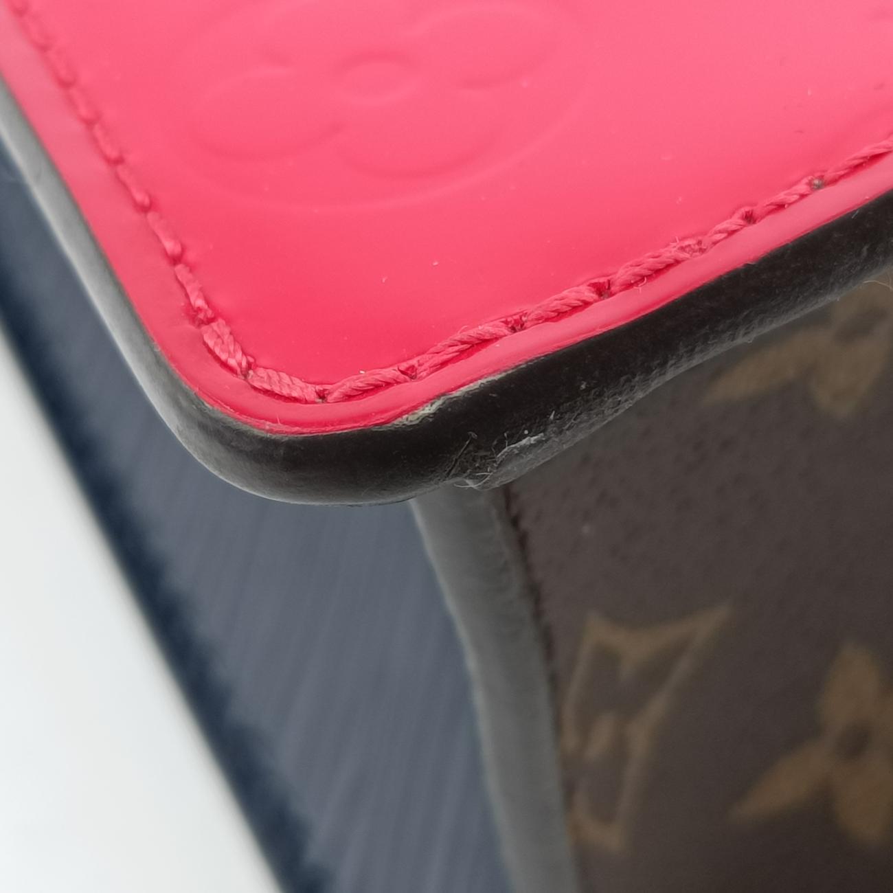 Spring street PM Scarlet Red Vernis×Leather×Monogram Canvas NZ1199