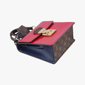 Spring street PM Scarlet Red Vernis×Leather×Monogram Canvas NZ1199