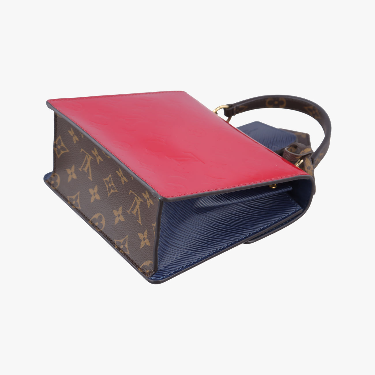 Spring street PM Scarlet Red Vernis×Leather×Monogram Canvas NZ1199