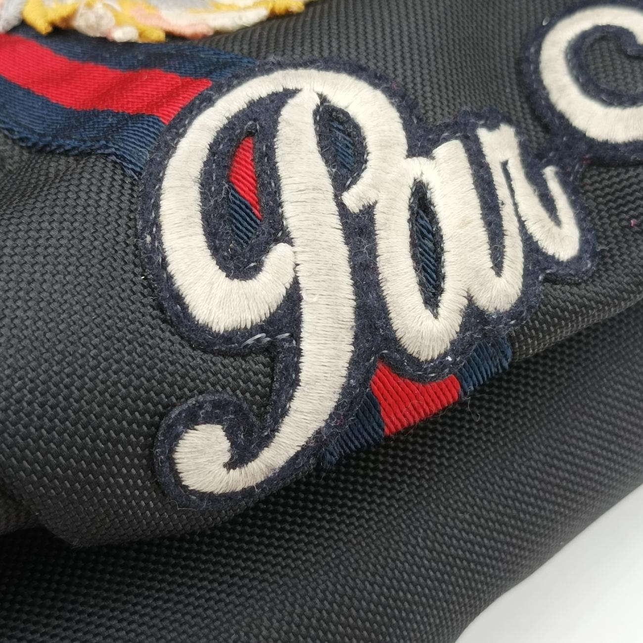Embroidered Tiger Web Sherry Line Black×Multicolour Canvas F019941959