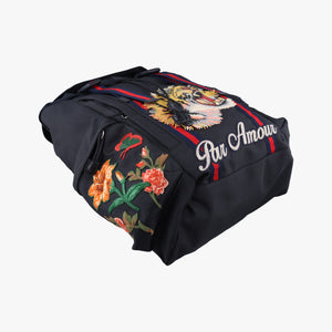 Embroidered Tiger Web Sherry Line Black×Multicolour Canvas F019941959