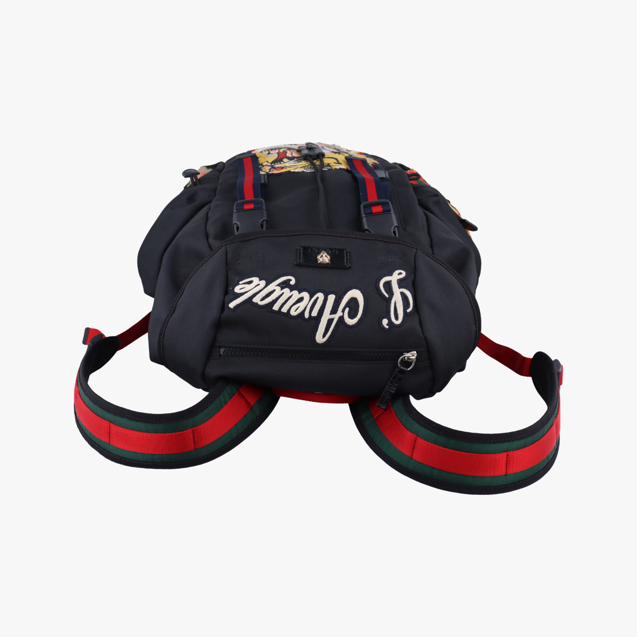Embroidered Tiger Web Sherry Line Black×Multicolour Canvas F019941959