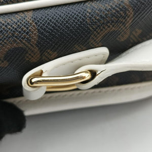 FOLCO Triomphe Brown×white PVC coated canvas × leather U-GM-0240