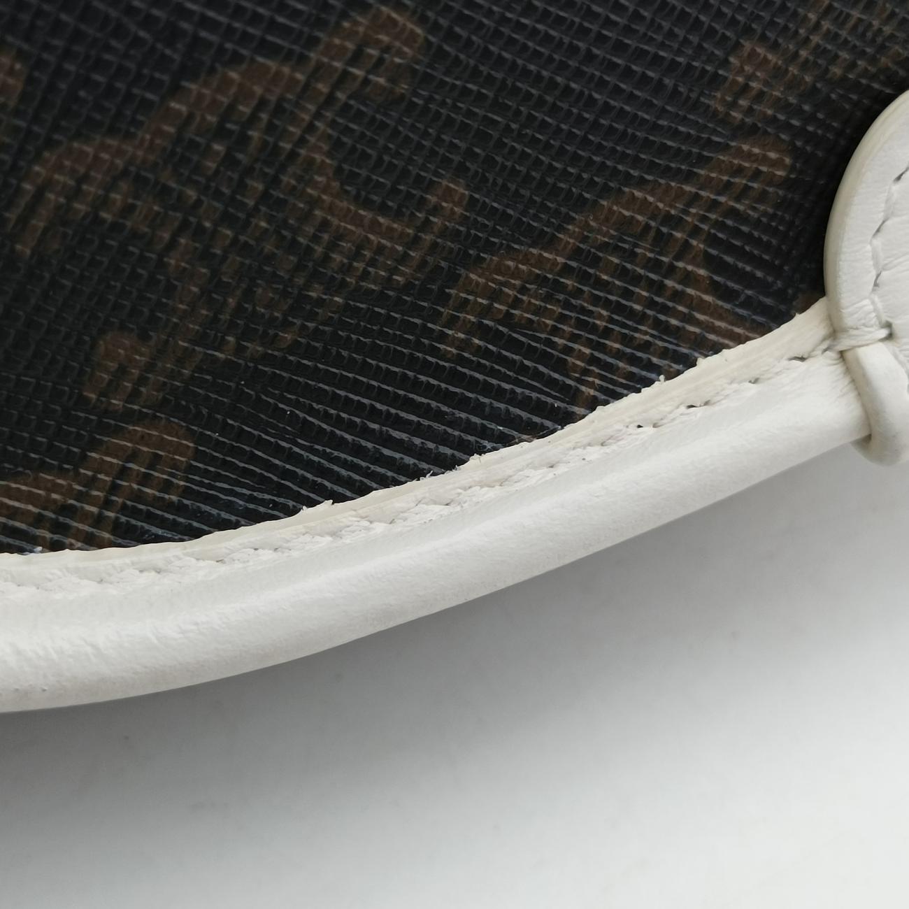 FOLCO Triomphe Brown×white PVC coated canvas × leather U-GM-0240