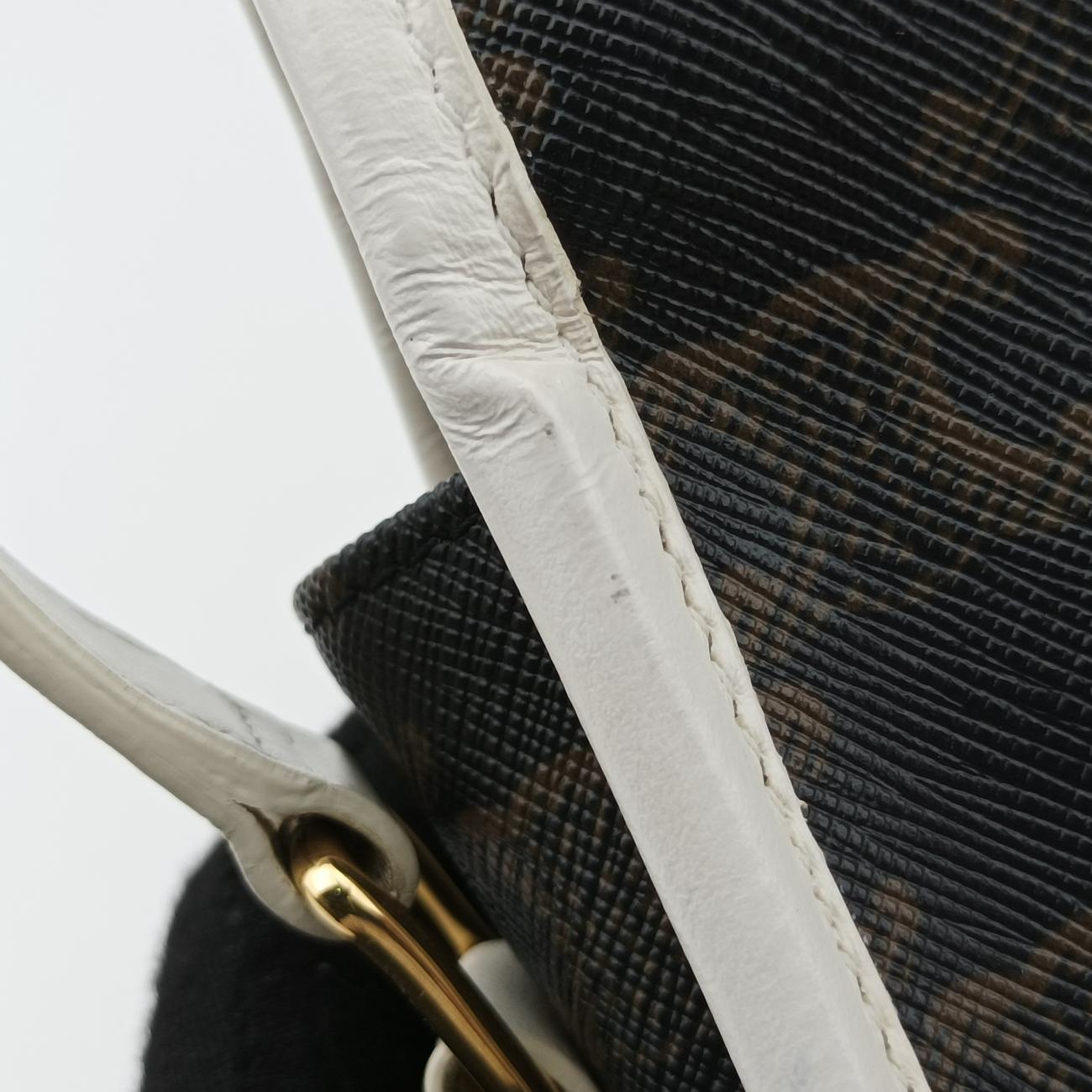 FOLCO Triomphe Brown×white PVC coated canvas × leather U-GM-0240