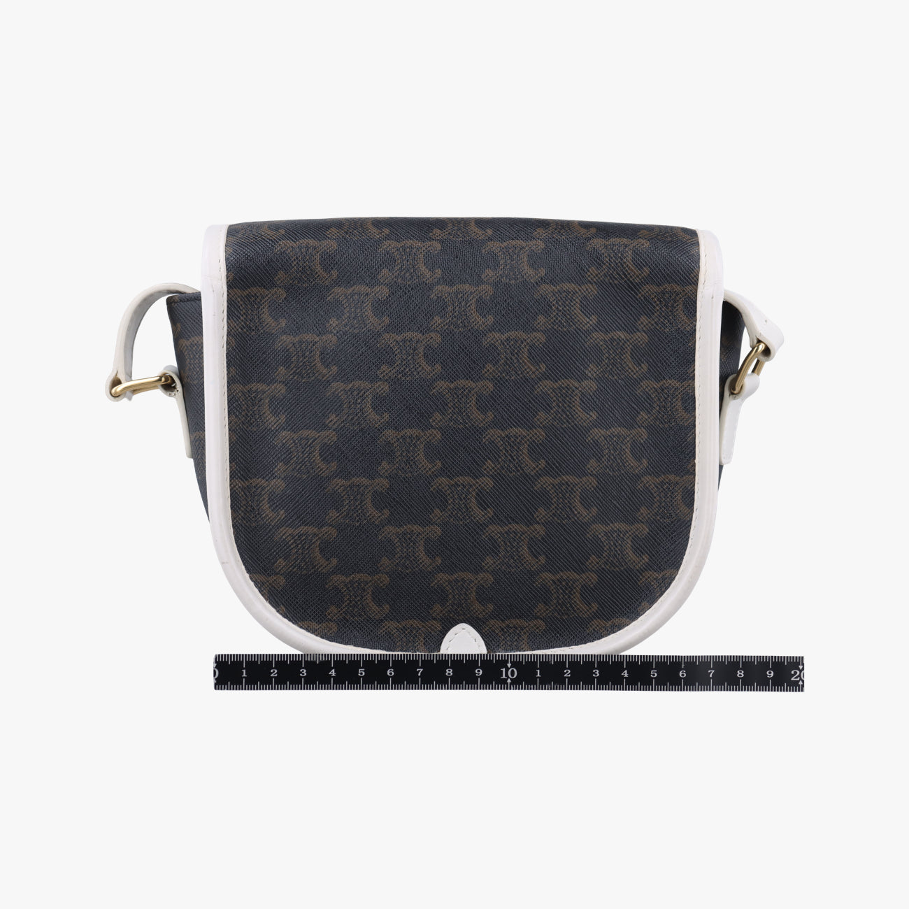FOLCO Triomphe Brown×white PVC coated canvas × leather U-GM-0240