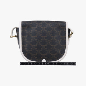 FOLCO Triomphe Brown×white PVC coated canvas × leather U-GM-0240