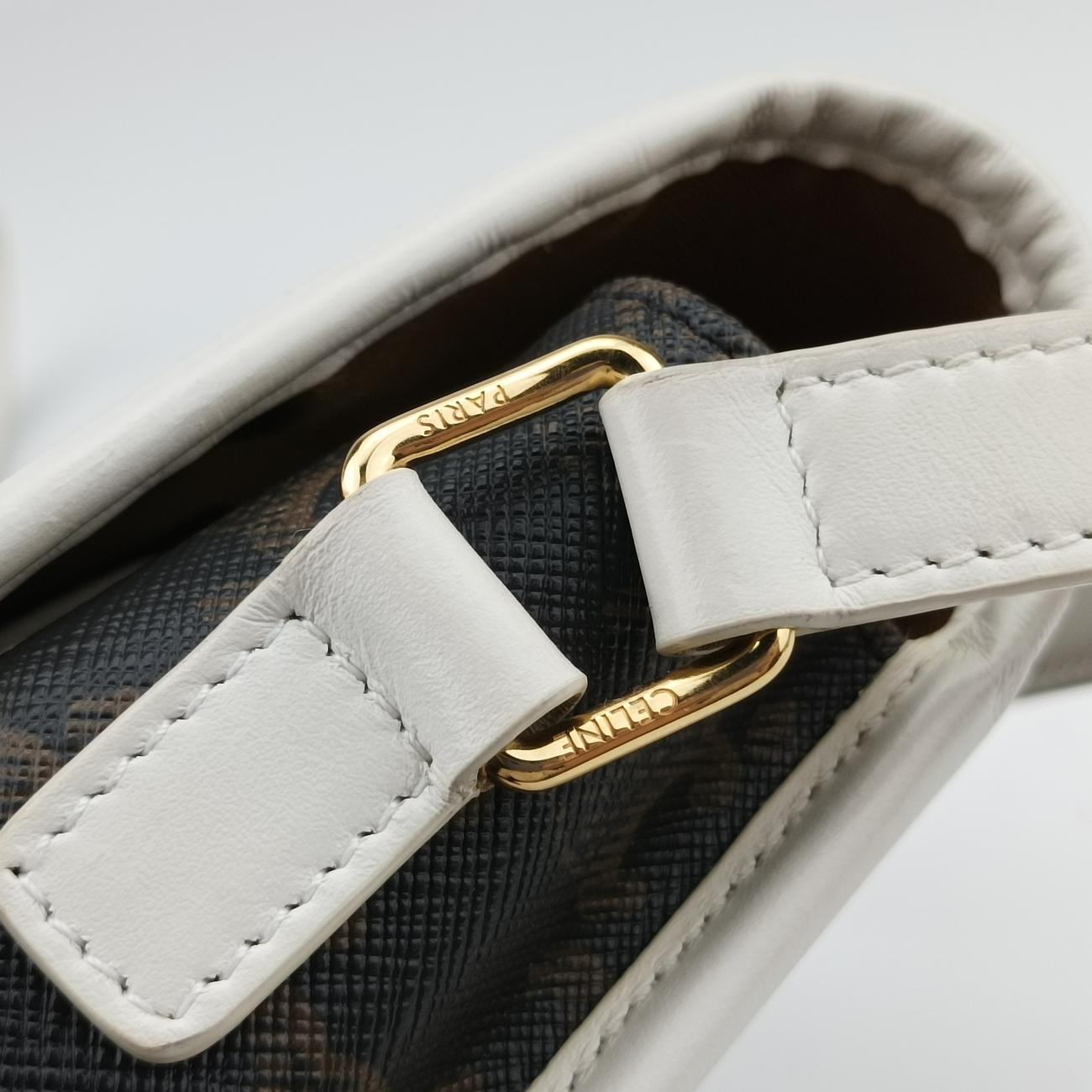 FOLCO Triomphe Brown×white PVC coated canvas × leather U-GM-0240