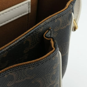 FOLCO Triomphe Brown×white PVC coated canvas × leather U-GM-0240