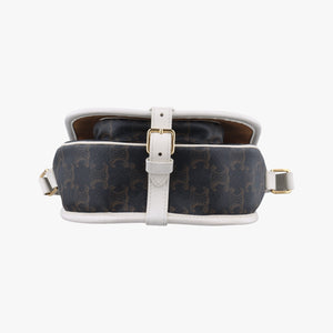 FOLCO Triomphe Brown×white PVC coated canvas × leather U-GM-0240