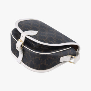 FOLCO Triomphe Brown×white PVC coated canvas × leather U-GM-0240