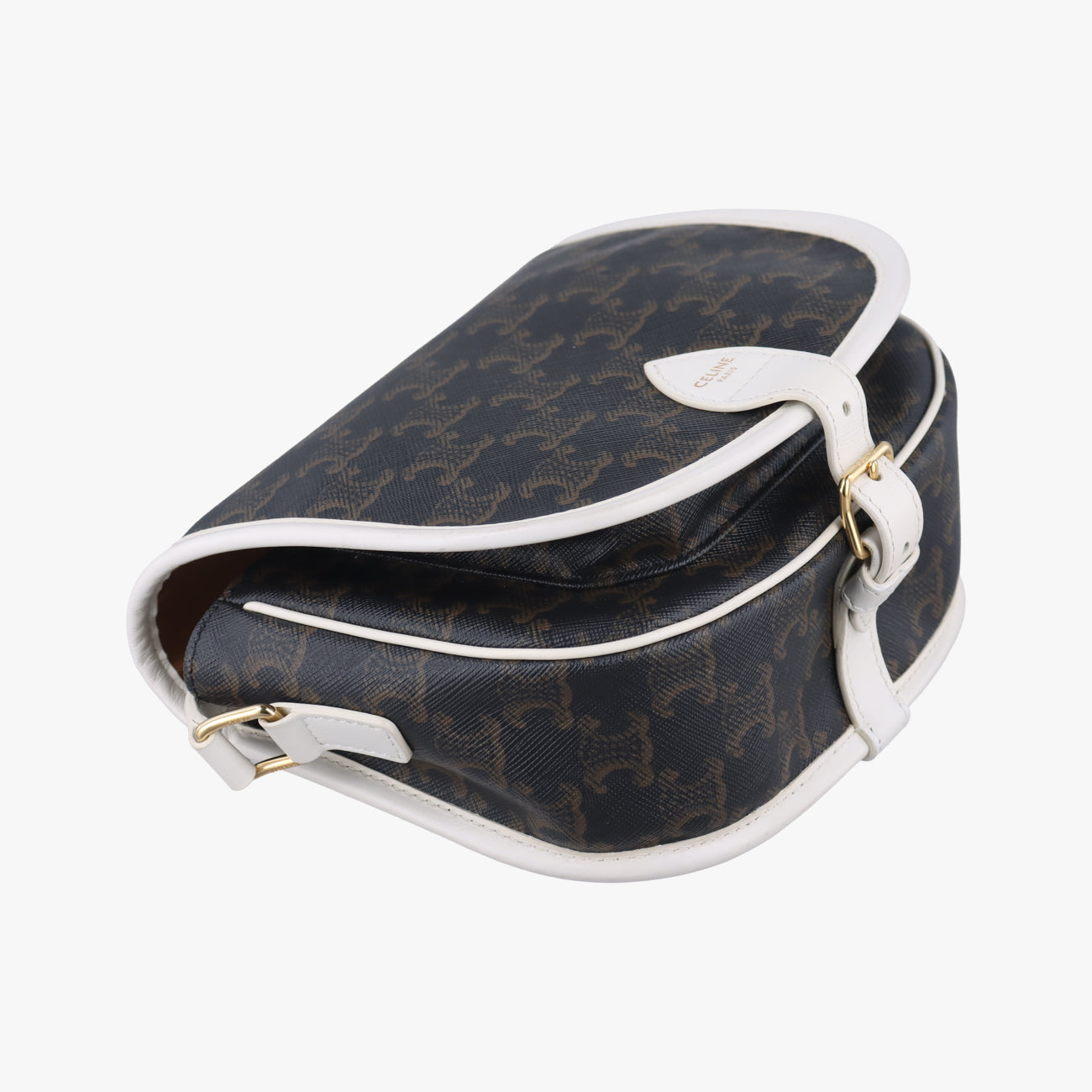 FOLCO Triomphe Brown×white PVC coated canvas × leather U-GM-0240