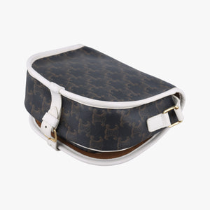FOLCO Triomphe Brown×white PVC coated canvas × leather U-GM-0240