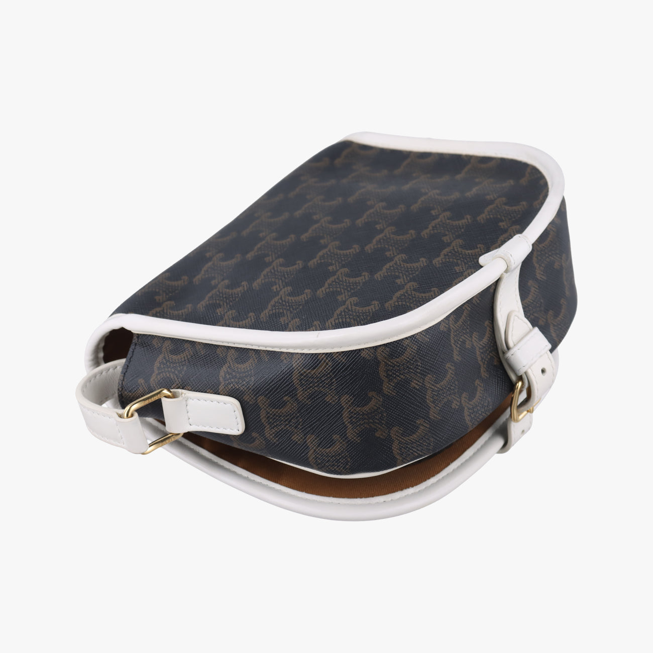 FOLCO Triomphe Brown×white PVC coated canvas × leather U-GM-0240