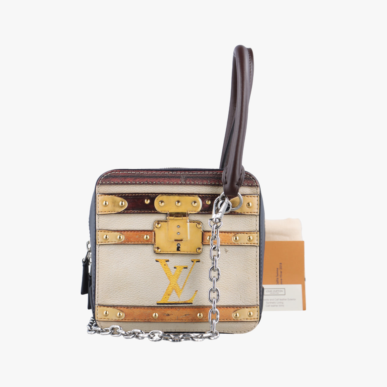 Square Navy x Beige x Yellow Monogram Trompe l'oeil FL2148