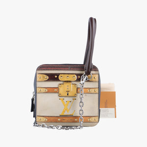 Square Navy x Beige x Yellow Monogram Trompe l'oeil FL2148